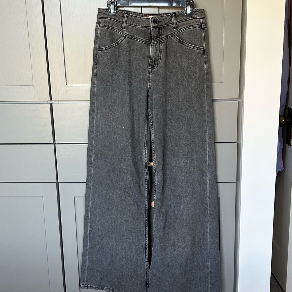 Charcoal Wide-Leg Women's Jeans
